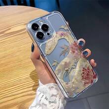 For IPhone 17 16 15 14 13 12 11 XS Plus Pro Max, Oil Painted Python Lotus, Unique Aesthetic Personality, Provides Shock Protection And Comfortable Grip. It's Perfect For Everyday Use Or As A Gift. - 無色 - 查看 6