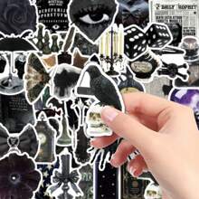50pcs Dark Retro Medieval Gothic Witch Aesthetic Decorative Stickers For Storage Boxes, Mirror, Fridge Wall Decor Wall Sticker Room Decor Wall Stickers Halloween Halloween Decor Home Decor Fall Decor
