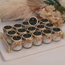 48/96 件定制毕业感谢贴纸 - 个性化姓名和年份设计，优雅的黑色和金色毕业帽主题，耐用的聚丙烯信封标签，用于毕业庆典、毕业派对装饰、庆典配件、精致的排版、高品质印刷，适用于学校用品、返校