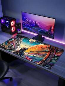 Large Rubber Space Themed Gaming Mouse Pad - Rectangular, Precision Locked Edges, Washable, Non-Slip Desk Mat, Suitable For PC Esports School Supplies,Back To School - Multicolor - View 6