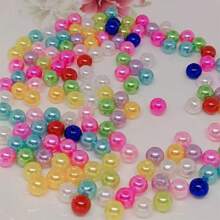 300 piezas de cuentas de plástico coloridas de 8 mm para hacer joyería - Tonos vibrantes, cuentas rectas con orificio redondo para pulseras DIY, collares y accesorios de manualidades, suministros de cuentas
