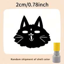 Reusable Cat Themed Stamp, Cute Expression Seal, Small Cat Mark, Teacher's Reward Stamp, Black Ink, Random Shell - one-size - View 11