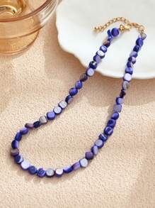 1/2/3/6/9pcs Multi-Color Natural Shell Asymmetrical Stone Sea Star Necklace Bracelet Set, Suitable For Women Spring/Summer Daily, Beach, Holiday & Casual Wear