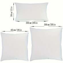 1 Piece White Pillow Cover, Hypoallergenic Polyester Fiber Sofa & Home Decorative Pillow Case, Machine Washable, Insert Not Included - White - View 5