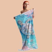 [1pc Quick-Drying Beach Towel] 1pc Extra Large Women's Quick-Drying Beach Towel, Vibrant Sea Turtle & Coral Reef Design, Lightweight & Super Absorbent, Ideal For Pool & Beach Vacation