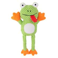 Juguetes para mascotas, muñeco de trapo para masticar y rana interactiva de peluche con forma de rana, resistente a mordiscos y con chillido