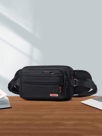 男士时尚百搭多层休闲胸包，适用于通勤、骑行/户外活动/旅行安全检查，多场景前拉链快速取放隐藏式包袋设计，可调节减压肩带，休闲青年户外斜挎包，动感骑行包，男士包