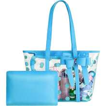 Nuevos bolsos de mujer impermeables de PVC transparente, bolsos de hombro, bolsas de playa, bolsas de compras y bolsas de trabajo - Azul - Ver 1