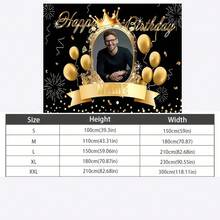 1pc Customized Black Golden Birthday Backdrop, Personalized Birthday Party Photo Poster With Name, Shiny Black Gold Background, Party Decorations Birthday Gift, Front Porch Decor And Photo Booth Props,Art Activities For Children - Multicolor - View 12