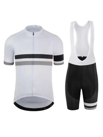 2pcs Men's Summer Short Sleeve Cycling Suit, Bicycle Casual Clothing, Road Bike Mountain Bike Breathable Short Sleeve Shorts, Cycling Clothes