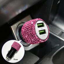 1 pièce Chargeur de voiture 2-en-1/8-en-1 avec strass, câble de charge 3-en-1 avec strass, charge rapide, Type C, USB, adaptateur de voiture, compatible avec Apple, téléphone, caméra de tableau de bord, iPad, GPS, cadeau pour les vacances/anniversaire