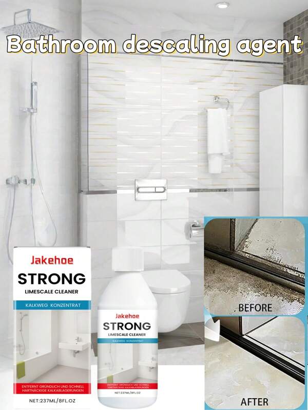 jakehoe 1pc Bathroom Cleaner, Shower Room Glass Scale Cleaner, Stainless Steel Washbasin, Bathtub Stain Remover
