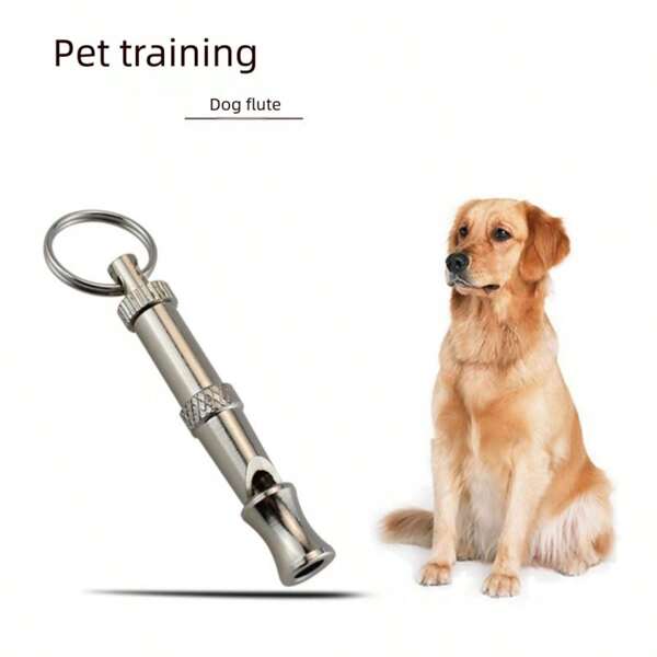 Silent Dog Whistle To Stop Barking - Ultrasonic Adjustable Pitch Pet Training Tool With Keychain, No Battery Needed (Silver)