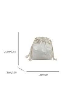 Bolso de balde mini de imitación de perla, bolso casual y de bandolera - Blanco - Ver 2