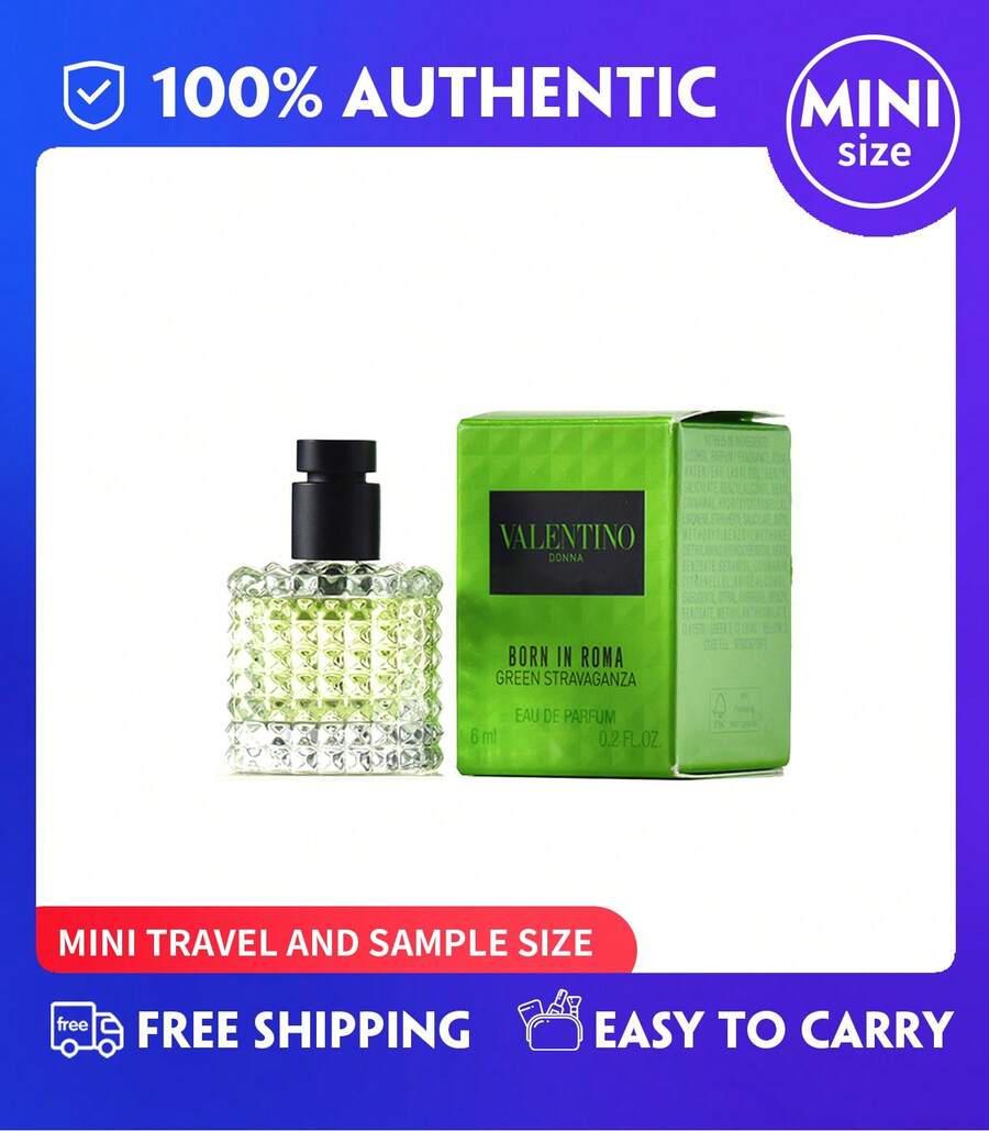 Valentino Born In Roma Donna Green Stravaganza Eau De Parfum Or Women Floral Fragrance With Vanilla & Tea Accord(6ml/0.2 Fl.Oz)Travel Size Mini - Kích thước du lịch mini 6ml - Xem 1