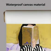 قطعة واحدة ، لوحة فنية لامرأة تقرأ الكتب وتشرب القهوة، ديكور فني حديث بدون إطار، ملصق مطبوع على لوحة جدارية مقاومة للماء على قماش، مناسبة للمنزل، المكتب، غرفة النوم، غرفة المعيشة، غرفة الدراسة، الحمام، البار، فن الجدران وديكور المنزل، هدية عيد مثالية