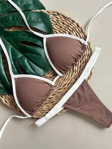 String Bikini With String - Bruin/uit - Bekijken 1