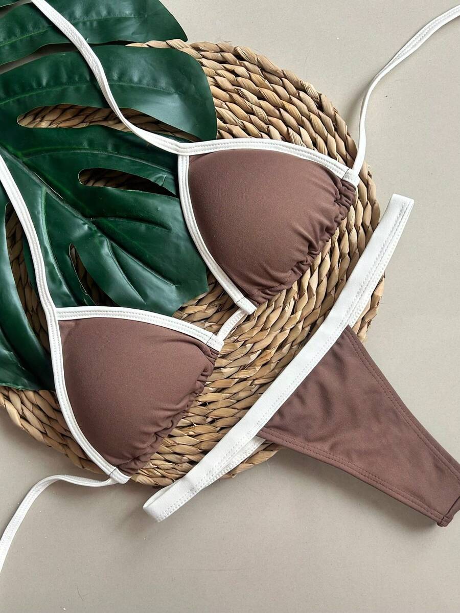 String Bikini With String - Bruin/uit - Bekijken 1