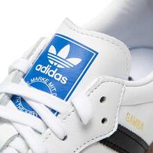 Adidas Originals SAMBA OG 男女通用时尚休闲鞋，轻便中性运动鞋，适合日常穿着和旅行，低帮系带滑板鞋 B75806 - 白/黑/淺灰 - 查看 9