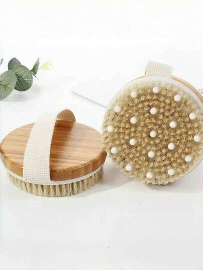 1pc MMG Dry Brushing Body Brush, Reduces Fat Lumps, Used For Fat Lumps And Lymphatic Drainage Dry Brushing, With Soft Massage Nodules Exfoliating Brush, Shower Body Scrub