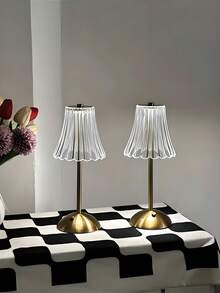 Modern Metal & Crystal LED Desk Lamp, 3-Level Brightness, Touch Control Rechargeable Battery, Adjustable Lighting, Suitable For Bedroom, Dining Room And Office - Perfect For Bedside, Dining Room And Office - Gold - View 3