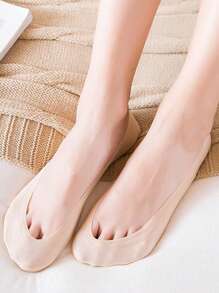 5 pares de calcetines finos de barco para mujer en verano, calcetines cortos invisibles de boca poco profunda, con silicona antideslizante y que absorben la transpiración