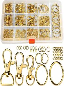 DIY 13-Slot Fashion Keychain Making Kit, Key Ring, Key Chain, Hardware, Lobster Clasp, Box Accessories, Keychain Craft Jewelry - Multicolor - View 13