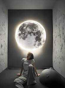 Planet & Moon Projection Lamp, 360° Rotable Decorative Light, Adorable Atmosphere Creator, Portable USB Powered LED Projector For Wall And Ceiling Decor, LED Starry Sky Ambiance Light