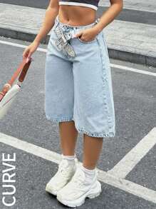 Pantaloni di jeans larghi e ampi da donna taglie comode in stile Y2K con ricamo di farfalle sulle tasche