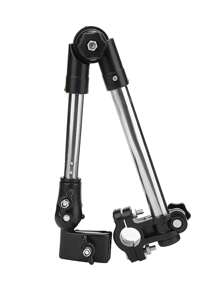1 pieza Soporte ajustable para paraguas de acero inoxidable para bicicletas, sillas de ruedas, bicicletas, accesorios de carros de golf, con soporte para sombrilla giratoria a 180 grados para uso en exteriores, con soporte plegable, de aproximadamente 25 cm/9,84 pulgadas, incluye clip de fijación de paraguas y llave, marco 100% de metal, color negro, montura de paraguas versátil | Diseño de sujeción segura | Construcción de acero inoxidable, para refrescarse en verano, playa, viajes