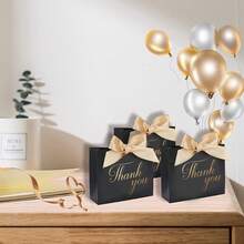 25 Pieces Marble Gift Box For Party, Baby Shower, Chocolate Packaging Or Wedding Favor Box - Black - View 6