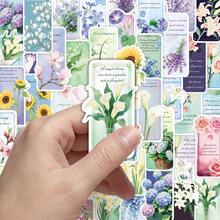 51pcs Floral Bookmark Stickers, Romantic Flower Decorative Adhesive Stickers For Vases, Mirrors, Glasses, DIY Crafts Room Decor Home Decor Wall Decor Wall Stickers Wall Sticker