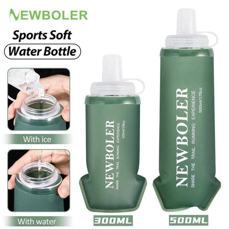 NEWBOLER 300ml/500ml TPU戶外運動水壺 可折疊軟水袋 跑步露營登山單車健身飲水瓶 - 彩色 - 查看 1