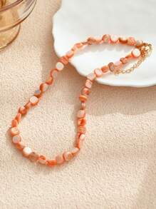 1/2/3/6/9pcs Multi-Color Natural Shell Asymmetrical Stone Sea Star Necklace Bracelet Set, Suitable For Women Spring/Summer Daily, Beach, Holiday & Casual Wear