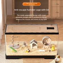 Hamster Cage, Transparent Hamster Luxury Villa, Acrylic Small Pet Cage, Suitable For Hamsters, Gerbils, Chinchillas, Large Space Anti-Chew Accessories - Clear - View 2