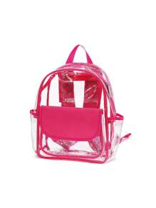 1pc Customizable Embroidered Name Transparent Backpack, Transparent Sports Outdoor Fitness Backpack, Casual Travel Visible Storage Bag, Large Capacity Waterproof Backpack, Summer Beach Holiday Travel Bag, Customized Student Name Transparent School Bag, Suitable For Daily Use, Can Be Given As A Gift To Family, Friends, Christmas, Easter, Spring Festival, Mother's Day, Father's Day, Women's Day, Valentine's Day, Teachers' Day, Nurses' Day, Birthday Gift
