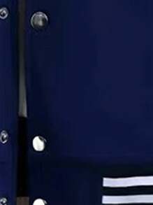 1pc Men's Colorblock Baseball Jacket Set, Comfortable And Fashionable, Suitable For Casual Outings - Blue - View 5