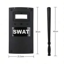1 Conjunto De Fantasia De Policial, Acessórios De Plástico Para Baile De Máscaras, Escudo Antimotim Da Swat, Capacete Tático, Bastão, Luvas, Acessórios Para Festas, Acessórios Para Fotografia
