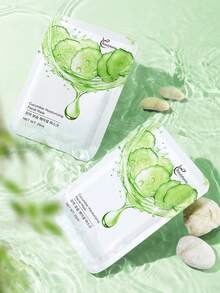5/15pcs Cucumber Hydrating & Nourishing Face Mask, Brightens Skin, Deep Moisturizing, Refines Pores, Fades Fine Lines, Soothing & Softening, With Natural Cucumber Extract, 25ml/Sheet, Suitable For All Skin Types