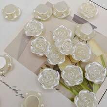 60 piezas de abalorios de flores de rosa de acrílico para manualidades de joyería DIY, surtido de abalorios transparentes de flores de rosa de 16 mm para hacer pulseras, collares y proyectos de artesanía