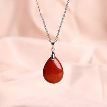 1 pièce Collier pendentif goutte d'eau en pierre naturelle, quartz cristal agate howlite malachite pour la fabrication de bijoux DIY et accessoires