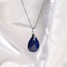 1 pièce Collier pendentif goutte d'eau en pierre naturelle, quartz cristal agate howlite malachite pour la fabrication de bijoux DIY et accessoires