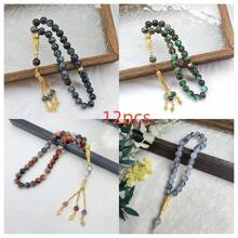 Rosario de collar de 33 piezas de cuentas de cristal, minimalista y de moda, adecuado para pareja/uso diario