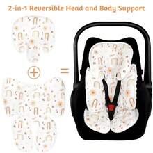 TANOFAR Infant Car Seat Head Support, Soft Baby Carseat Head &Amp; Body Support, Rainbow Baby Car Seat Insert Cushion For Newborn Boys - Rainbow - View 3