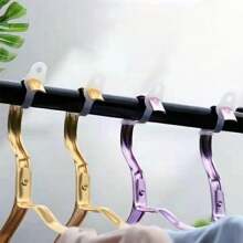 10pcs High Elastic Silicone Clothes Hanger Anti-Wind Clips, Drying Rack Anti-Slip Anti-Drop Fixing Hook Buckles
