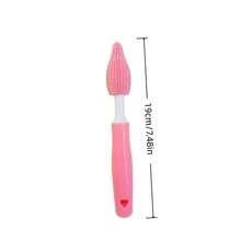 Multi-Purpose Silicone Cup Brush With Long Handle, 360-Degree Rotating Cleaning Brush For Bottles, Cups, And Containers, Reusable Kitchen Cleaning Tool With PC Handle, No Electricity Needed