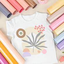 15 片热转印乙烯基片材，12 英寸 X 10 英寸中性色调奶油色、棕色、米色乙烯基捆绑，15 种颜色熨烫乙烯基，易于 DIY T 恤 - 混合色 - 查看 6