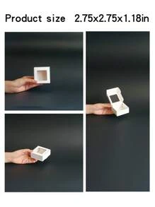 10pcs White Small Size Gift Boxes With Clear Window, Suitable For Jewelry, Soap, Candy, Handmade Items, Decorative Flat Loose Packing Boxes, Great For Gifts, Crafts, Weddings, Bridal Showers