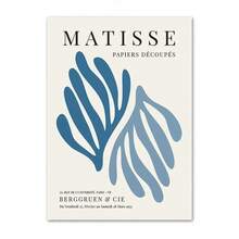 1 pieza Pintura de arte de pared sobre lienzo con temáticas minimalistas nórdicas modernas de los artistas Matisse, Kusama Yayoi, Picasso - Decoración para el hogar u oficina, regalo opcional con marco - Multicolor - Ver 17