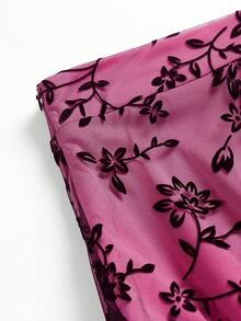 EARO 女士优雅通勤植绒网眼裙